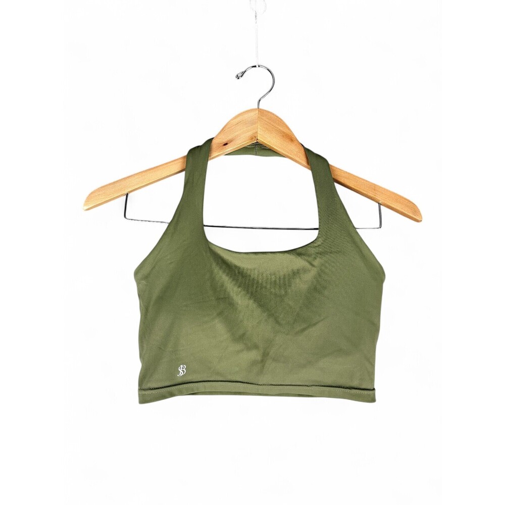 SB Olive Green Scoop Sports Bra Crop‎ Top S